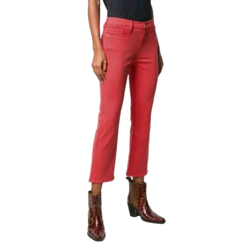 Current/Elliott Kick Cropped Flare Jeans in Poinsettia Size 25